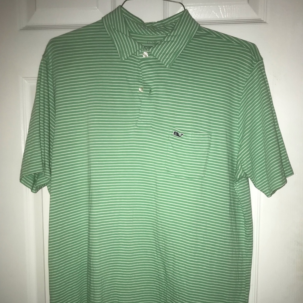 Vineyard vines green striped polo